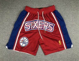 Philadelphia 76ers Red Throwback Shorts