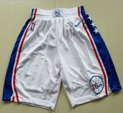 Philadelphia 76ers White NBA Shorts