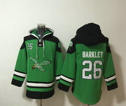 Philadelphia Eagles #26 Saquon Barkley Light Green Stitched Pullover NFL Hoodie