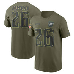 Philadelphia Eagles #26 Saquon Barkley Olive 2025 Salute To Service T-Shirt