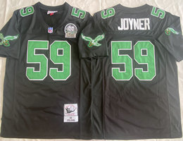 Philadelphia Eagles #59 Seth Joyner Black With Patch Throwback NFL Jersey