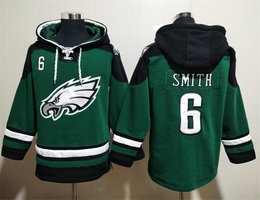 Philadelphia Eagles #6 DeVonta Smith Green All Stitched Hooded Sweatshirt