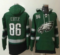 Philadelphia Eagles #86 Zach Ertz Green All Stitched Hooded Sweatshirt