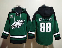 Philadelphia Eagles #88 Dallas Goedert Green All Stitched Hooded Sweatshirt