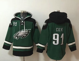 Philadelphia Eagles #91 Fletcher Cox Green Stitched Pullover NFL Hoodie