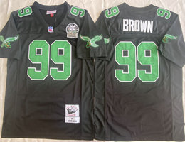 Philadelphia Eagles #99 A.J. Brown Black With Patch Throwback NFL Jersey