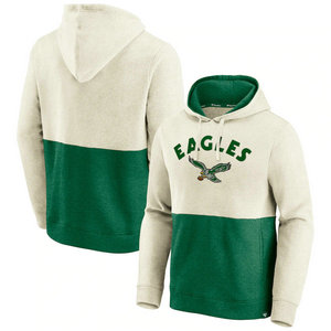 Philadelphia Eagles Fanatics Branded Throwback Arch Colorblock Pullover Hoodie