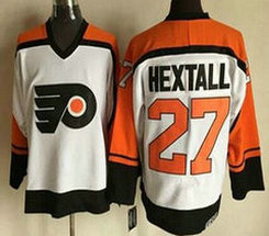 Philadelphia Flyers #27 Ron Hextall White CCM Vintage Throwback Authentic Stitched NHL Jersey