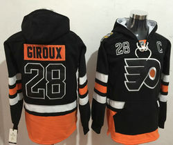 Philadelphia Flyers #28 Claude Giroux Black Authentic Stitched Hoodies Hockey