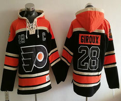 Philadelphia Flyers #28 Claude Giroux Black Authentic Stitched NHL Hoodies