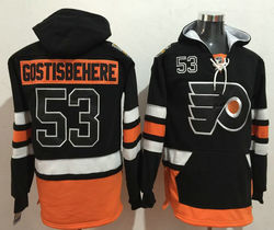 Philadelphia Flyers #53 Shayne Gostisbehere Black Authentic Stitched Hoodies Hockey