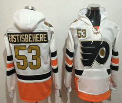 Philadelphia Flyers #53 Shayne Gostisbehere White Authentic Stitched Hoodies Hockey