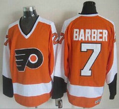 Philadelphia Flyers #7 Bill Barber Orange CCM Throwback Authentic Stitched NHL Jersey