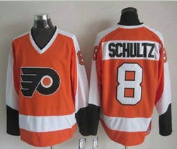Philadelphia Flyers #8 Dave Schultz Orange throwback CCM Authentic Stitched NHL Jersey