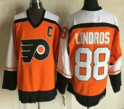 Philadelphia Flyers #88 Eric Lindros Orange CCM Vintage Throwback Authentic Stitched NHL Jersey
