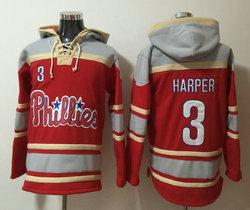 Philadelphia Phillie #3 Bryce Harper Hoodies Baseball Jersey Red