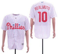 Philadelphia Phillies #10 JT Realmuto White (Red Strip) Game  Authentic Stitched MLB Jersey