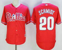 Philadelphia Phillies #20 Mike Schmidt Red Game Authentic Stitched MLB Jersey