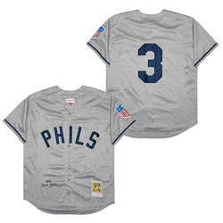 Philadelphia Phillies #3 Chuck Klein Grey 1942 Throwback Authentic stitched MLB jerseys