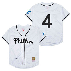 Philadelphia Phillies #4 Jimmy Foxx White 1945 Throwback Authentic stitched MLB jersey