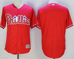 Philadelphia Phillies blank Red Game Authentic Stitched MLB Jersey