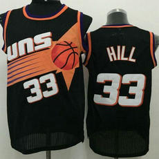 Phoenix Suns #33 Grant Hill Black Throwback Authentic Stitched NBA jersey
