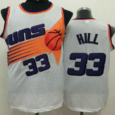 Phoenix Suns #33 Grant Hill White Throwback Authentic Stitched NBA jersey