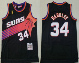 Phoenix Suns #34 Charles Barkley Black 92-93 Hardwood Classics Authentic Stitched NBA jersey