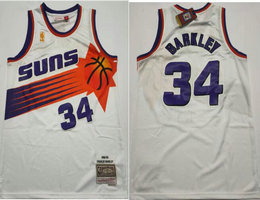 Phoenix Suns #34 Charles Barkley White 92-93 Hardwood Classics Authentic Stitched NBA jersey