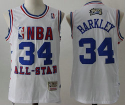 Phoenix Suns #34 Charles Barkley White All Star Authentic Stitched NBA jersey