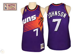 Phoenix Suns #7 Kevin Johnson Purple 1996-1997 Hardwood Classics Authentic Stitched NBA jersey