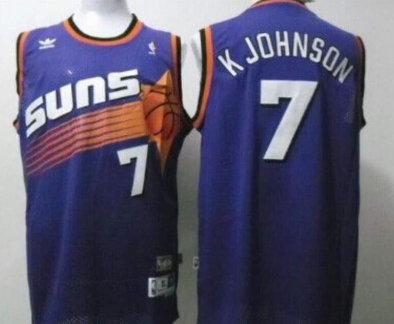 Phoenix Suns #7 Kevin Johnson Purple throwback NBA jersey