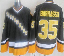 Pittsburgh Penguins #35 Tom Barrasso Black Throwback CCM Authentic Stitched NHL jerseys