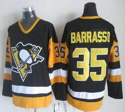 Pittsburgh Penguins #35 Tom Barrasso Throwback Black Authentic stitched NHL jersey