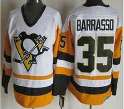 Pittsburgh Penguins #35 Tom Barrasso White CCM Vintage Throwback Authentic Stitched NHL jersey