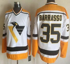 Pittsburgh Penguins #35 Tom Barrasso White New CCM Vintage Throwback Authentic Stitched NHL Jersey
