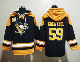 Pittsburgh Penguins #59 Jake Guentze Black Authentic Stitched Hoodies Hockey