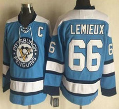Pittsburgh Penguins #66 Mario Lemieux Light Blue CCM Authentic Stitched NHL Jersey