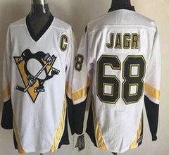 Pittsburgh Penguins #68 Jaromir Jagr White CCM Throwback Authentic Stitched NHL jersey