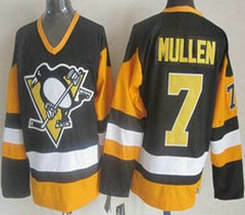 Pittsburgh Penguins #7 Joe Mullen Black Throwback CCM Authentic Stitched NHL jersey