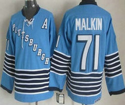 Pittsburgh Penguins #71 Evgeni Malkin Light Blue CCM Throwback Authentic stitched NHL jersey