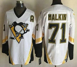 Pittsburgh Penguins #71 Evgeni Malkin White CCM Throwback Authentic Stitched NHL jersey