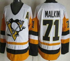 Pittsburgh Penguins #71 Evgeni Malkin White CCM Vintage Throwback Authentic Stitched NHL jersey