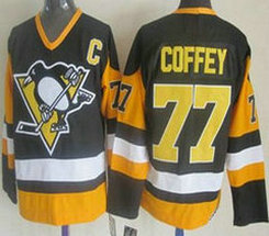 Pittsburgh Penguins #77 Paul Coffey Black Throwback CCM Authentic Stitched NHL jersey