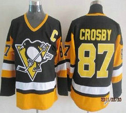 Pittsburgh Penguins #87 Sidney Crosby Black Throwback CCM Authentic Stitched NHL jerseys