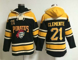 Pittsburgh Pirates #21 Roberto Clemente Black Hooded Jersey