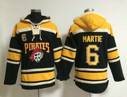 Pittsburgh Pirates #6 Starling Martie Black Hooded Jersey