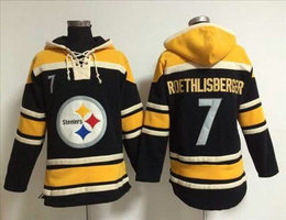 Pittsburgh Steelers #7 Ben Roethlisberger (Name Number Team Logo) Stitched NFL Hoodie Black