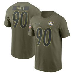 Pittsburgh Steelers #90 T.J. Watt Olive 2025 Salute To Service T-Shirt