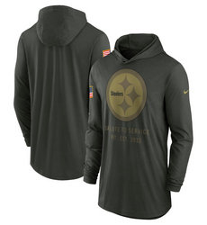 Pittsburgh Steelers Forest Green 2025 Salute To Service Sideline Dri-FIT Lightweight Pullover Hoodie